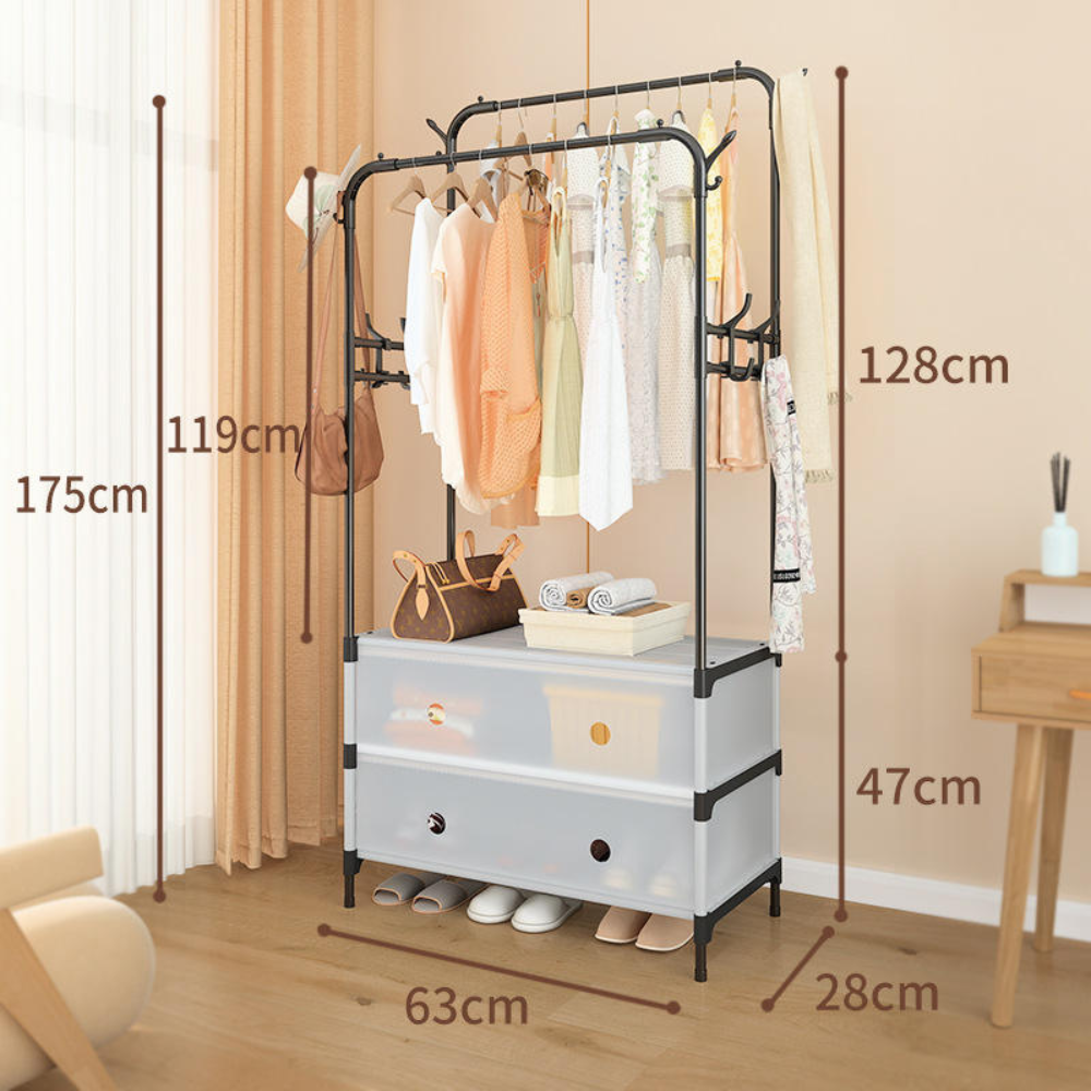 Penderie pour vêtements à double rangement