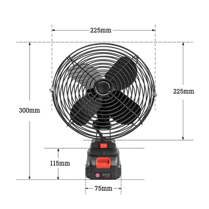 Ventilateur à 2 batteries rechargeables