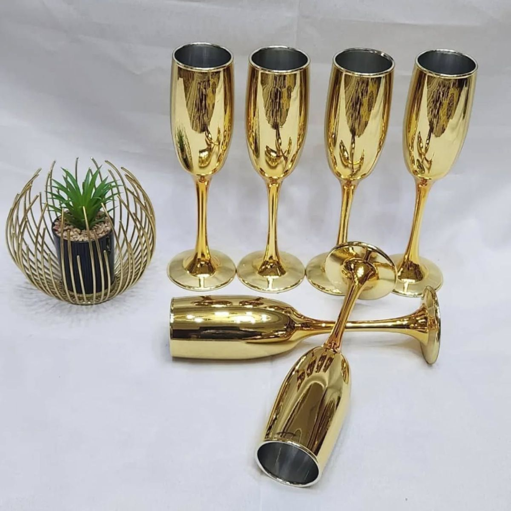 Verre à champagne plaqués or
