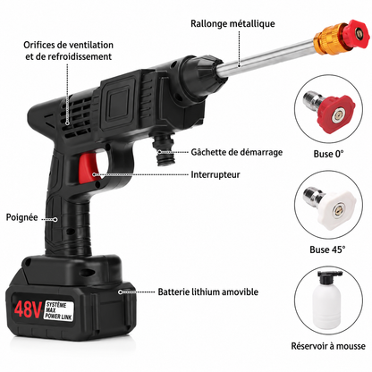 Pistolet de lavage haute pression sans fil