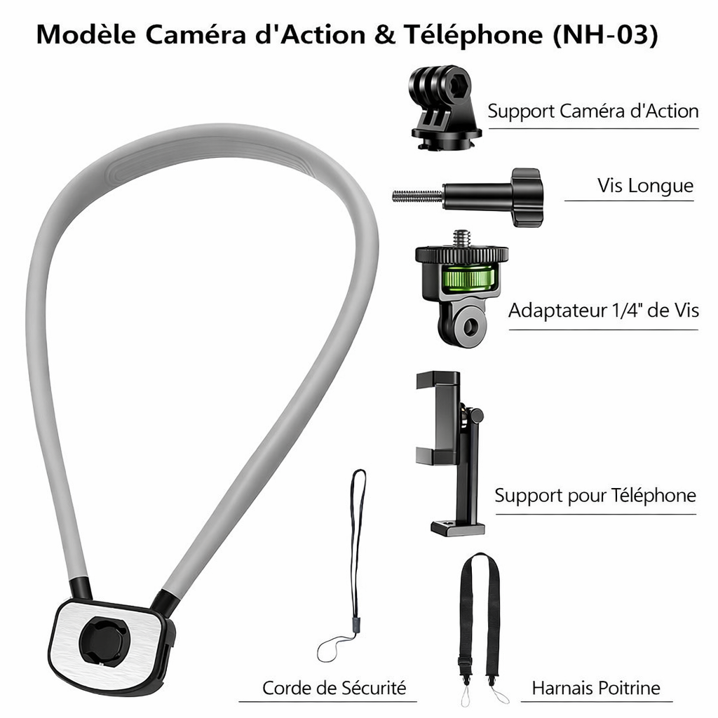 Support de cou flexible pour téléphone