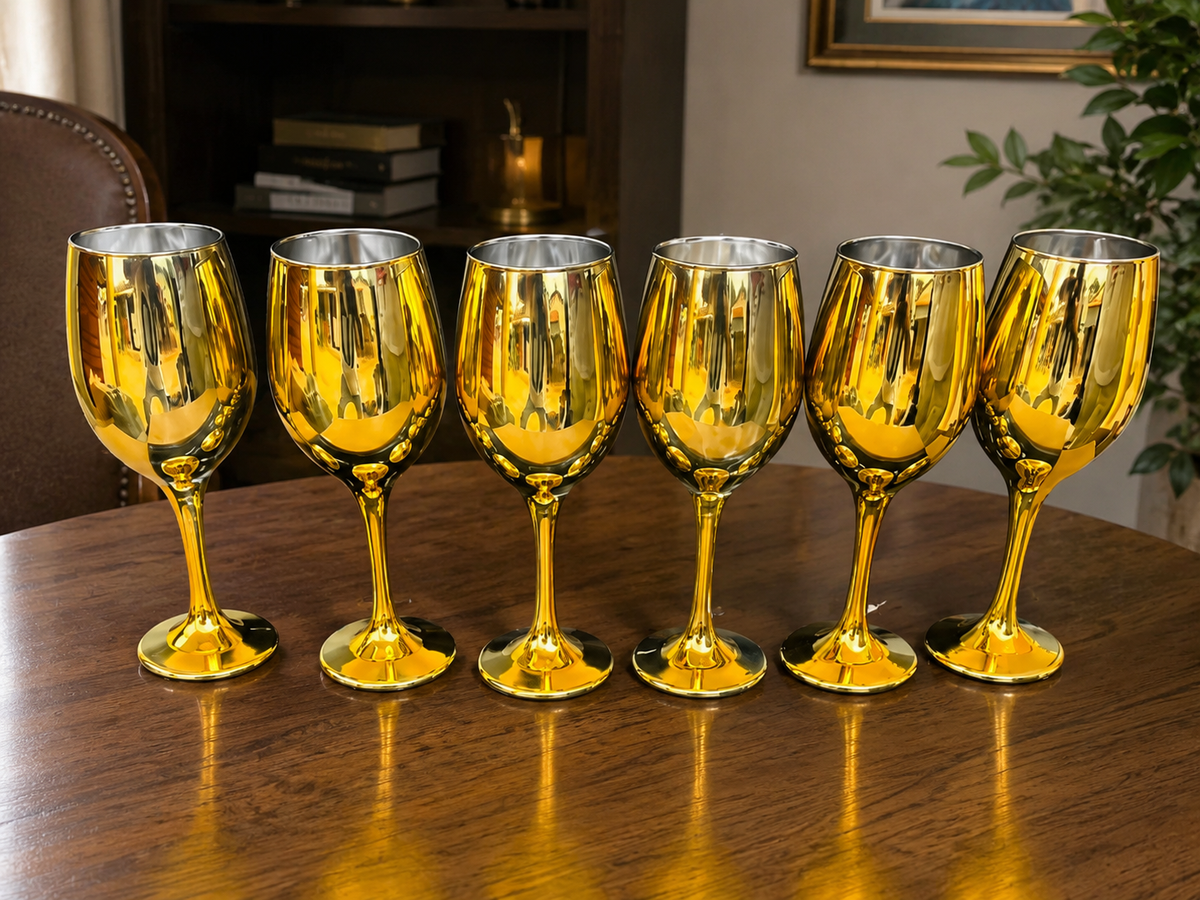 Pack Doré : Verre à vin et Plateau de dessert