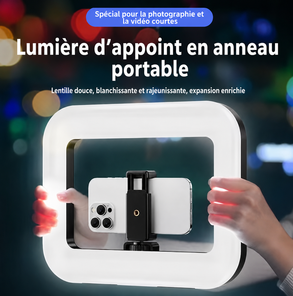 Support de téléphone avec lumière rechargeable
