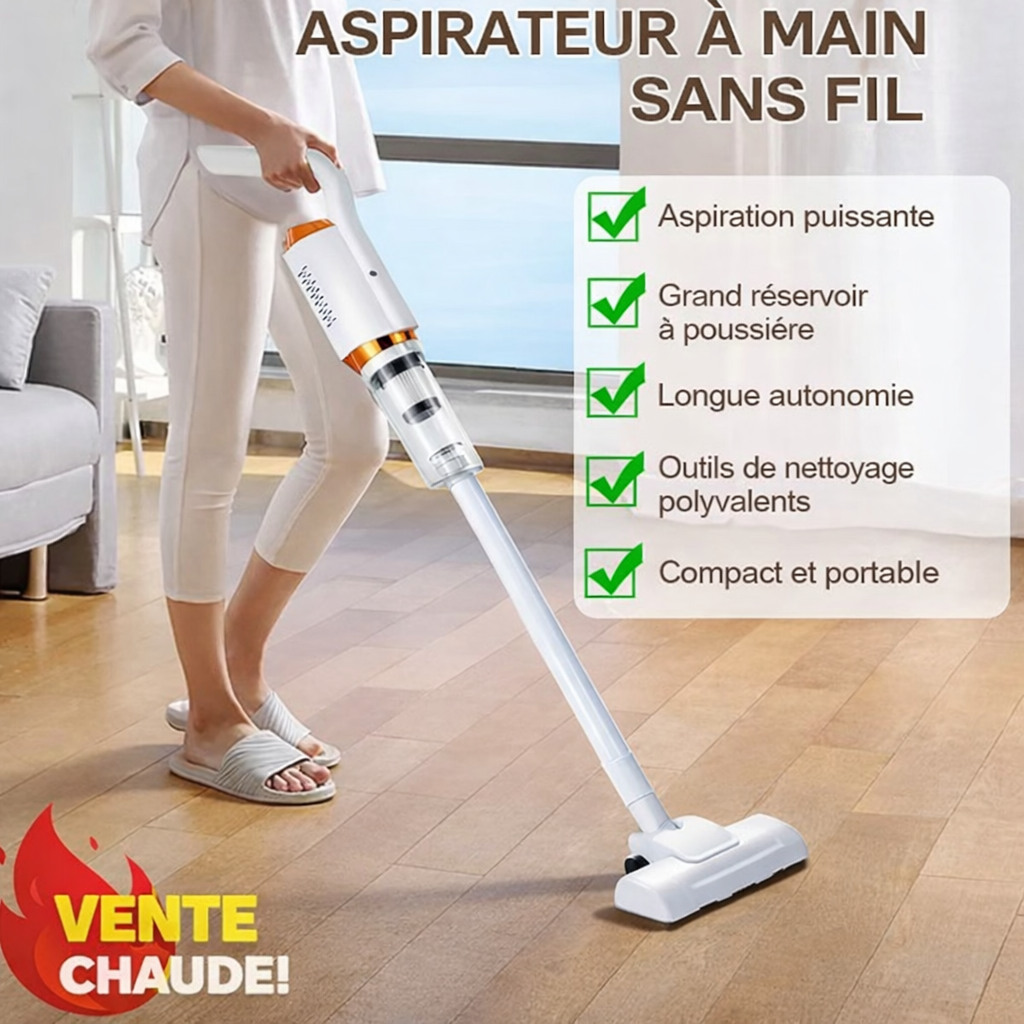 Aspirateur balai sans fil 3-en-1