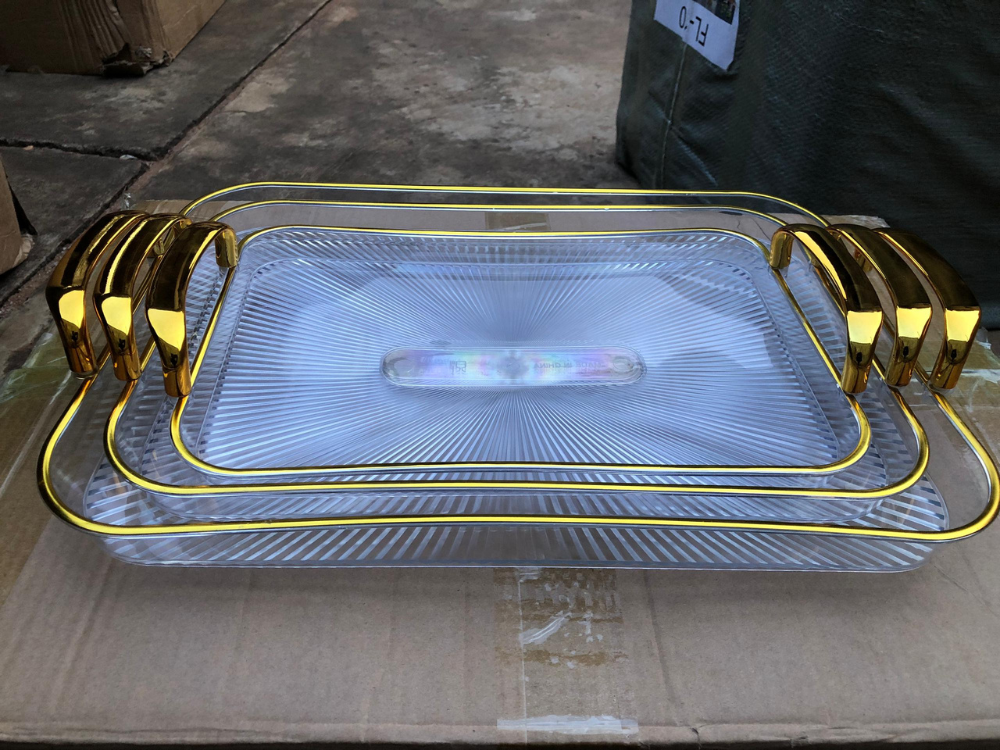 Ensemble de Plateaux Plastique lot de 3 pièces