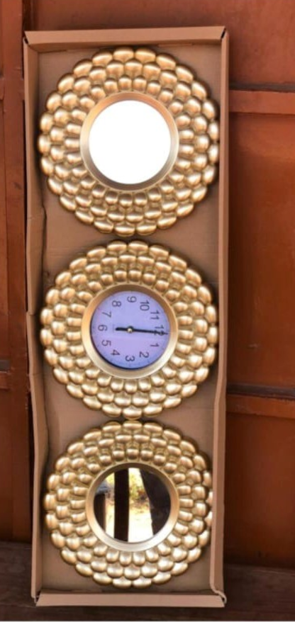 Horloge murale avec miroir décoratif