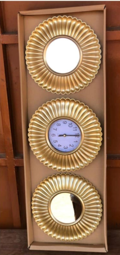 Horloge murale avec miroir décoratif