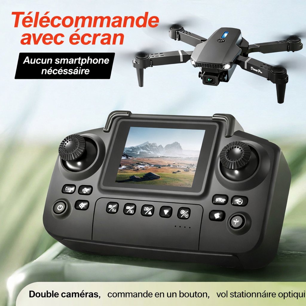 Drone E88 Pro avec Télécommande à Écran Intégré